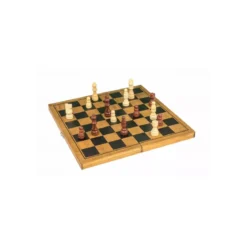 Échecs en Bois Vintage - 28 cm