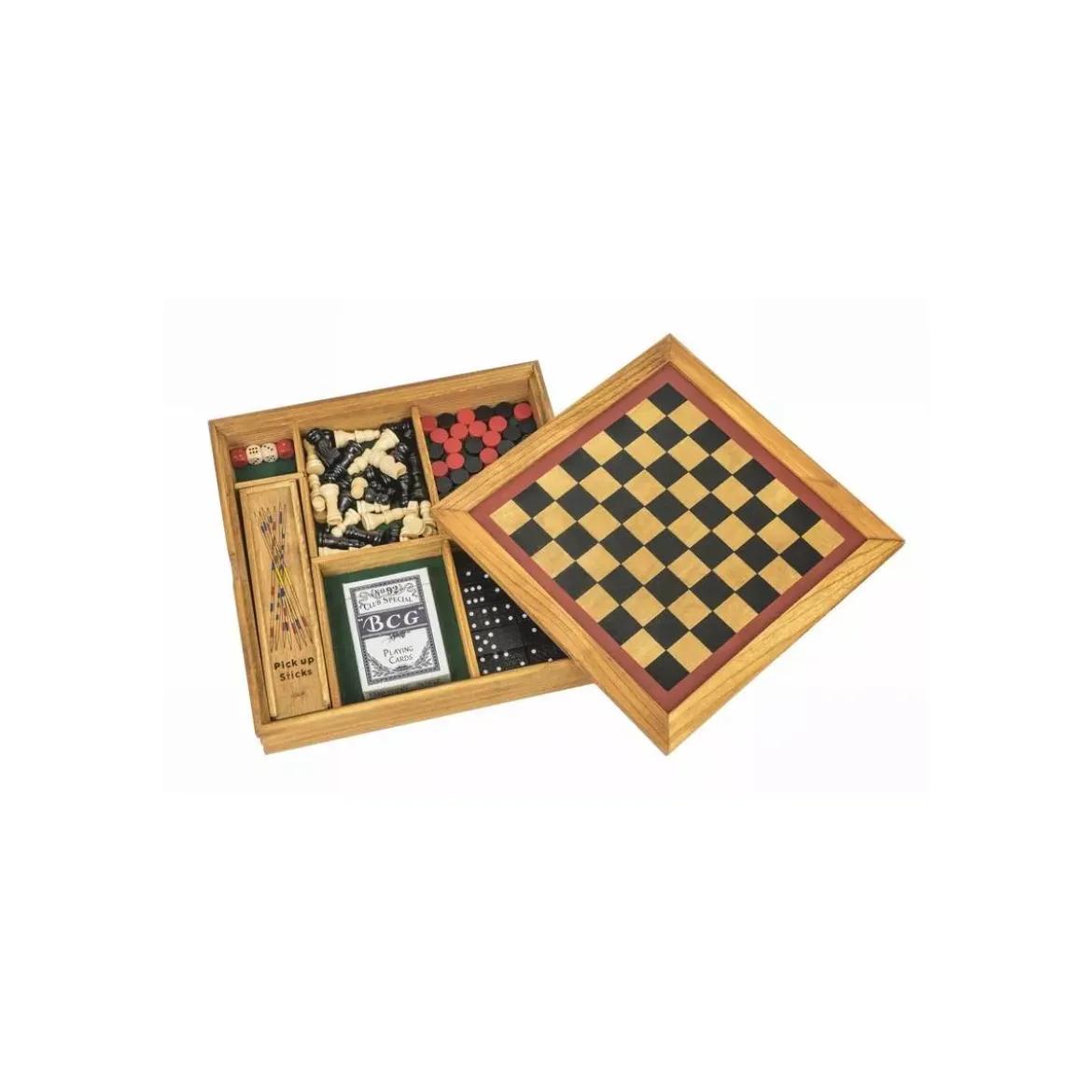 Coffret Six en Un en Bois Vintage