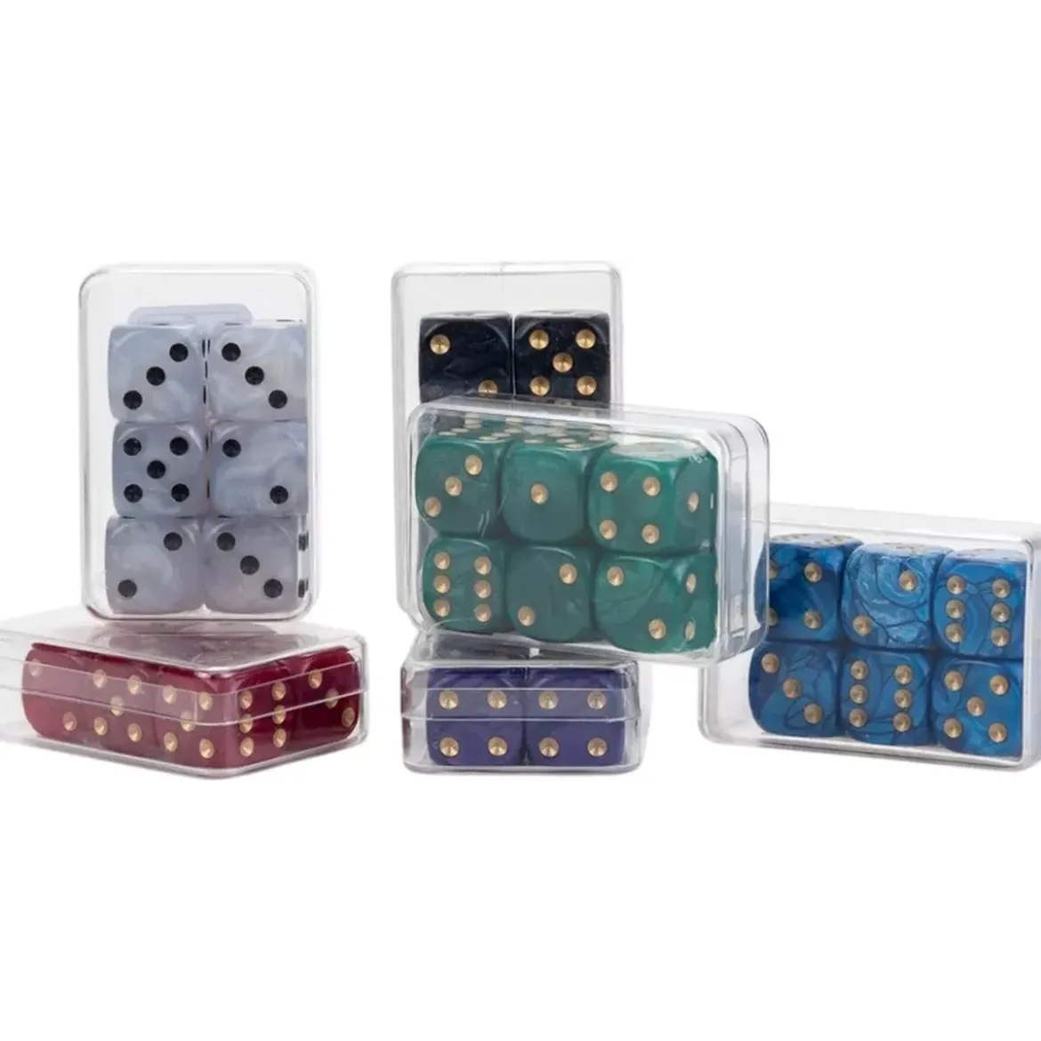 Lot de 6 x 6 Dés Colorés (16mm)