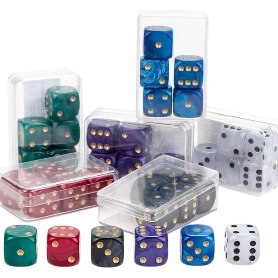 Lot de 6 x 6 Dés Colorés (16mm)
