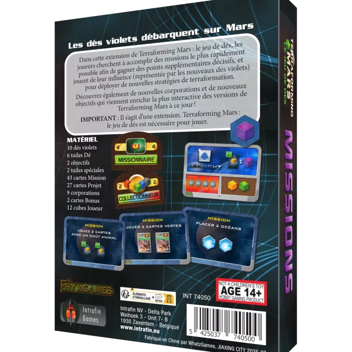 Missions - Extension Terraforming Mars - Le Jeu de Dés