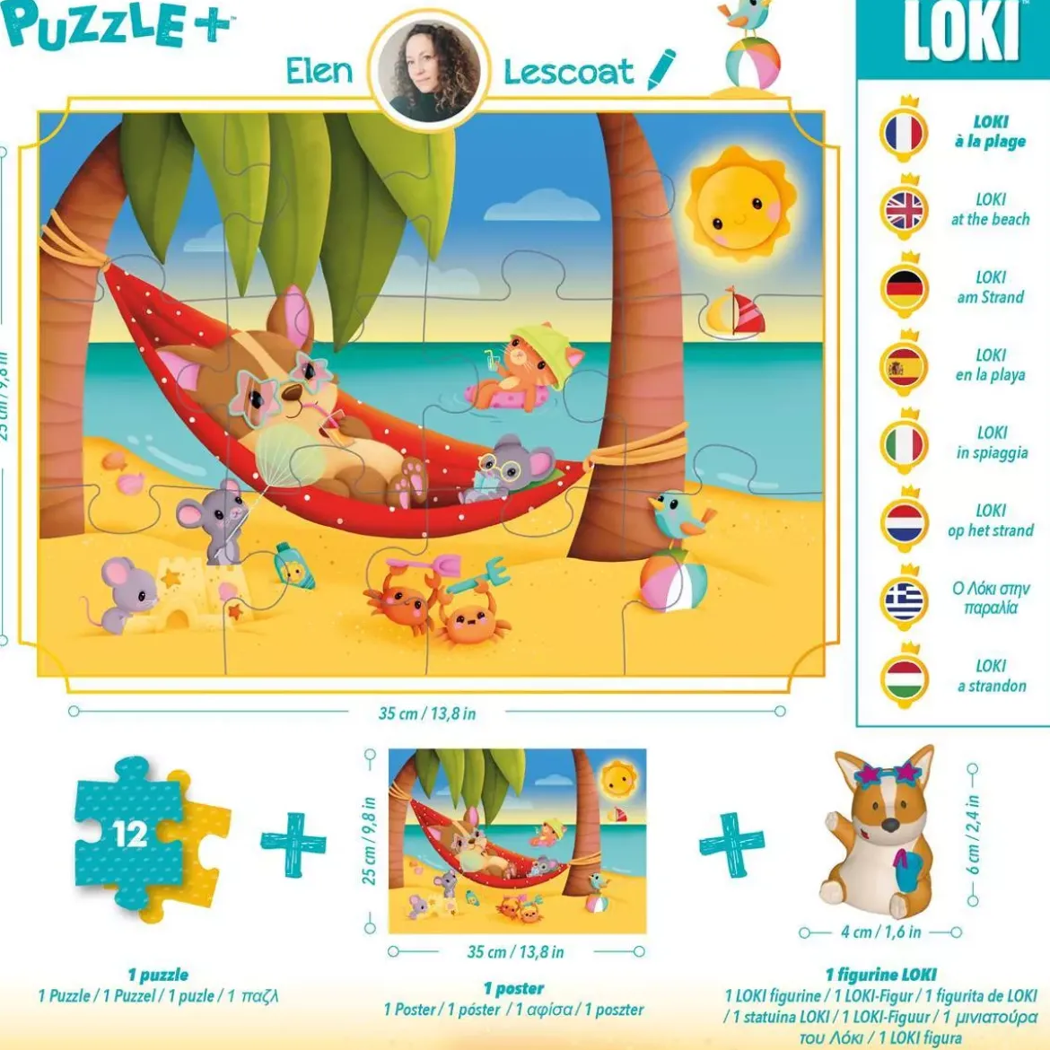 Puzzle Loki à la plage - 12 pièces