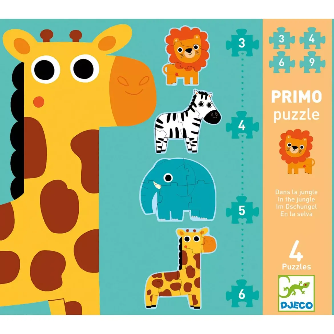 Puzzle Primo Dans la Jungle - 3-6 pièces