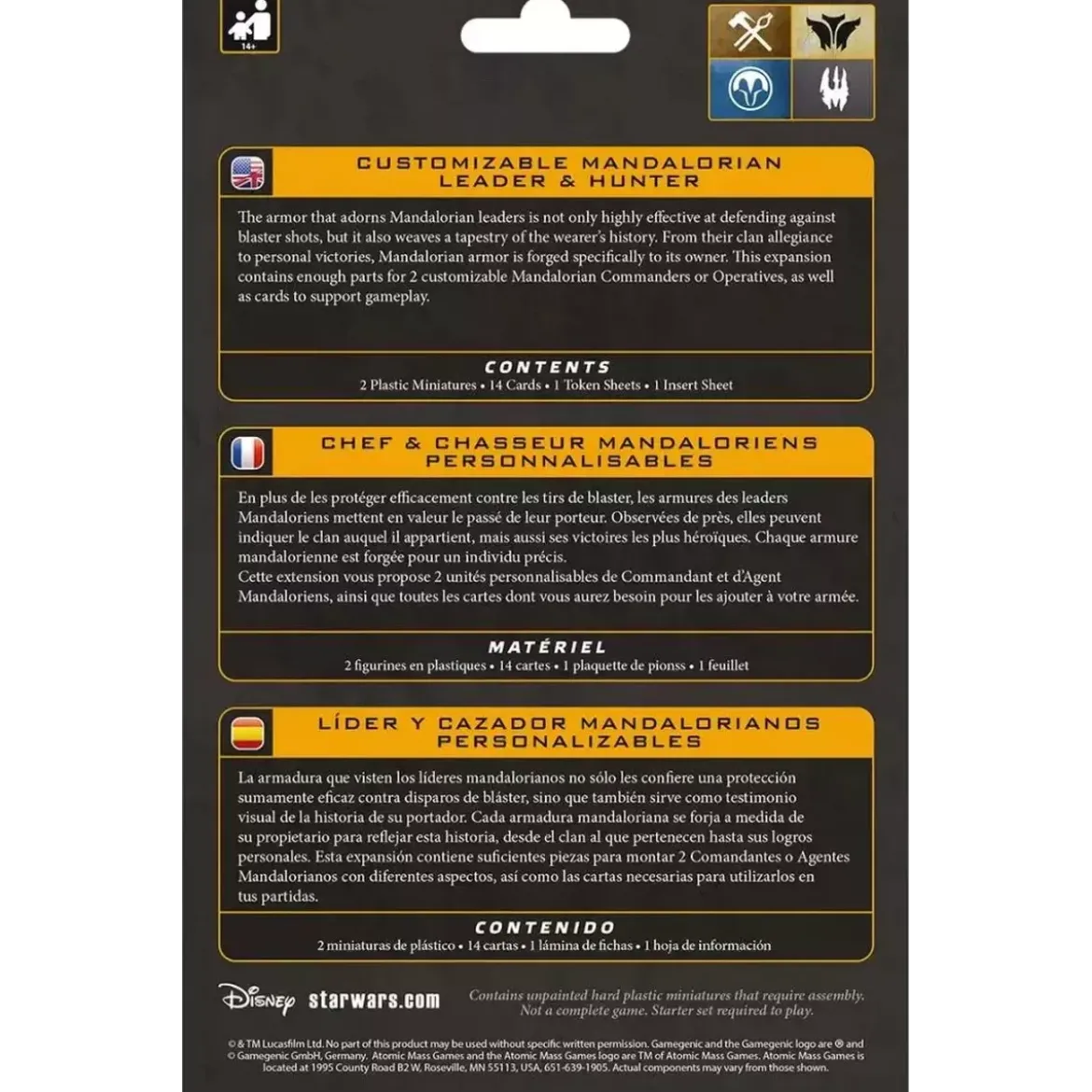 Star Wars : Légion - Customizable Mandalorian Leader & Hunter - Extension Commandant / Agent